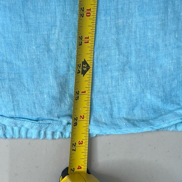 Talbots 100% Linen Beachy Coastal Aqua Sz 2X Button-Down Front Top - Picture 11 of 11